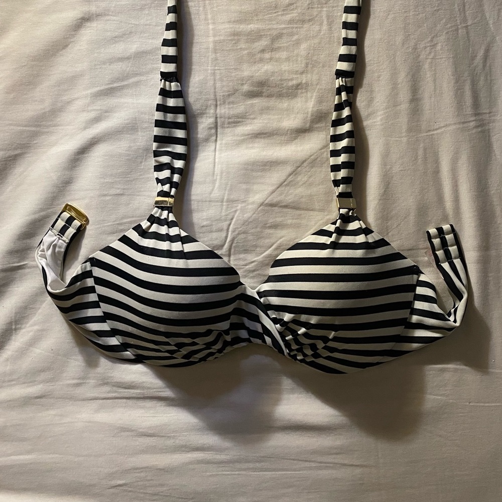 VS Black & White stripe push-up Bikini Top 34D